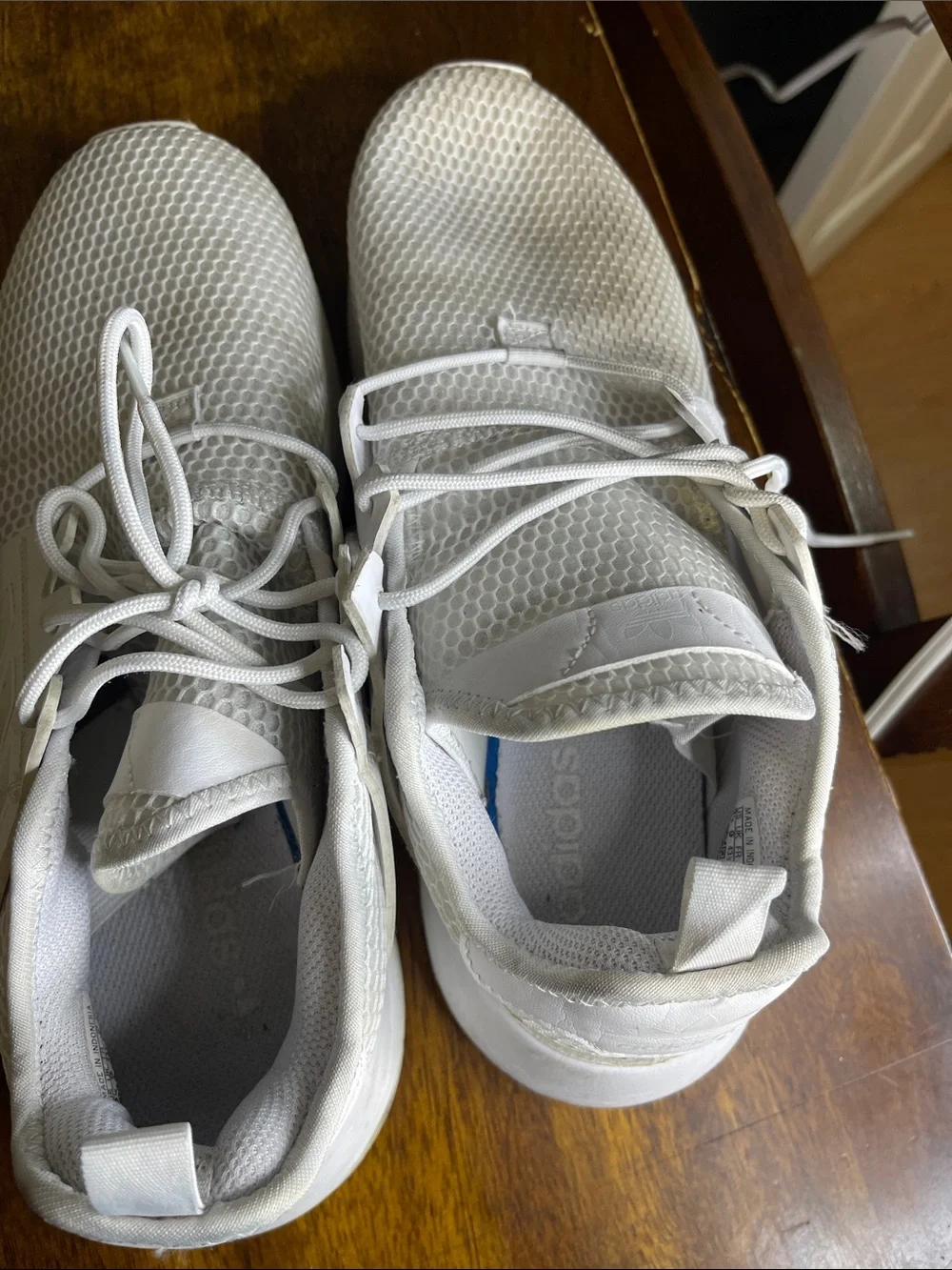 adidas White Men’s Mesh Athletic Sneakers